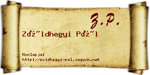 Zöldhegyi Pál névjegykártya